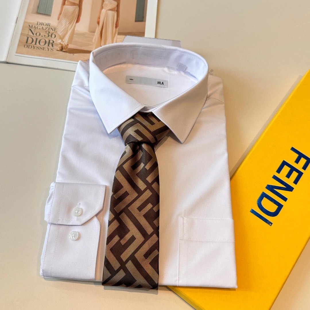 Fendi Ties FF Logo Jacquard Tie image 6