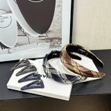 Chanel Plaid Headband and Hair Clip Set