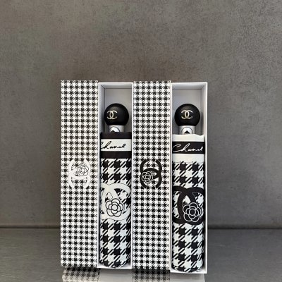 Chanel Houndstooth Folding Umbrella [2 styles]