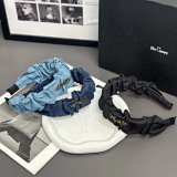 Saint Laurent Ruched Denim Headband