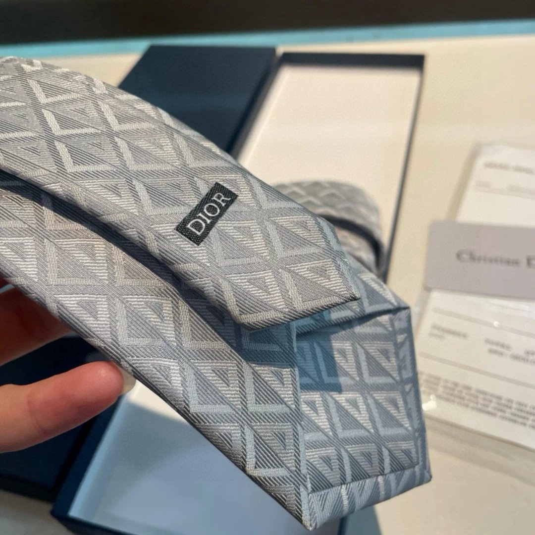 Dior Ties Geometric Jacquard Silk Tie image 4