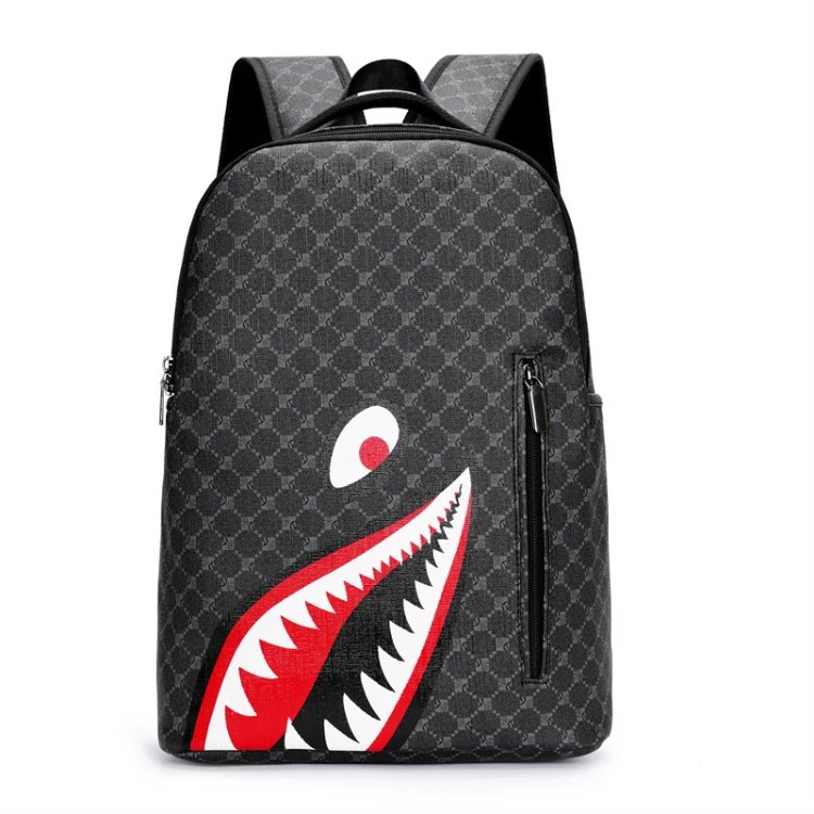 Sprayground Backpacks Shark Mouth Design — SKU-11-New Red-Eye Flower