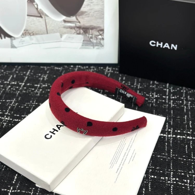 Chanel Uncategorized Padded Polka-Dot and Heart Print Headband image 6