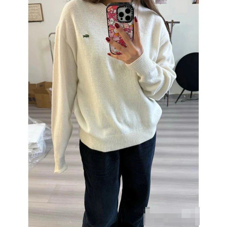 Lacoste Knitwear Crew-Neck Crocodile Logo Knit Sweater image 4