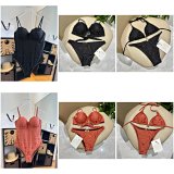 Chanel CC Logo Monogram Swimwear Set