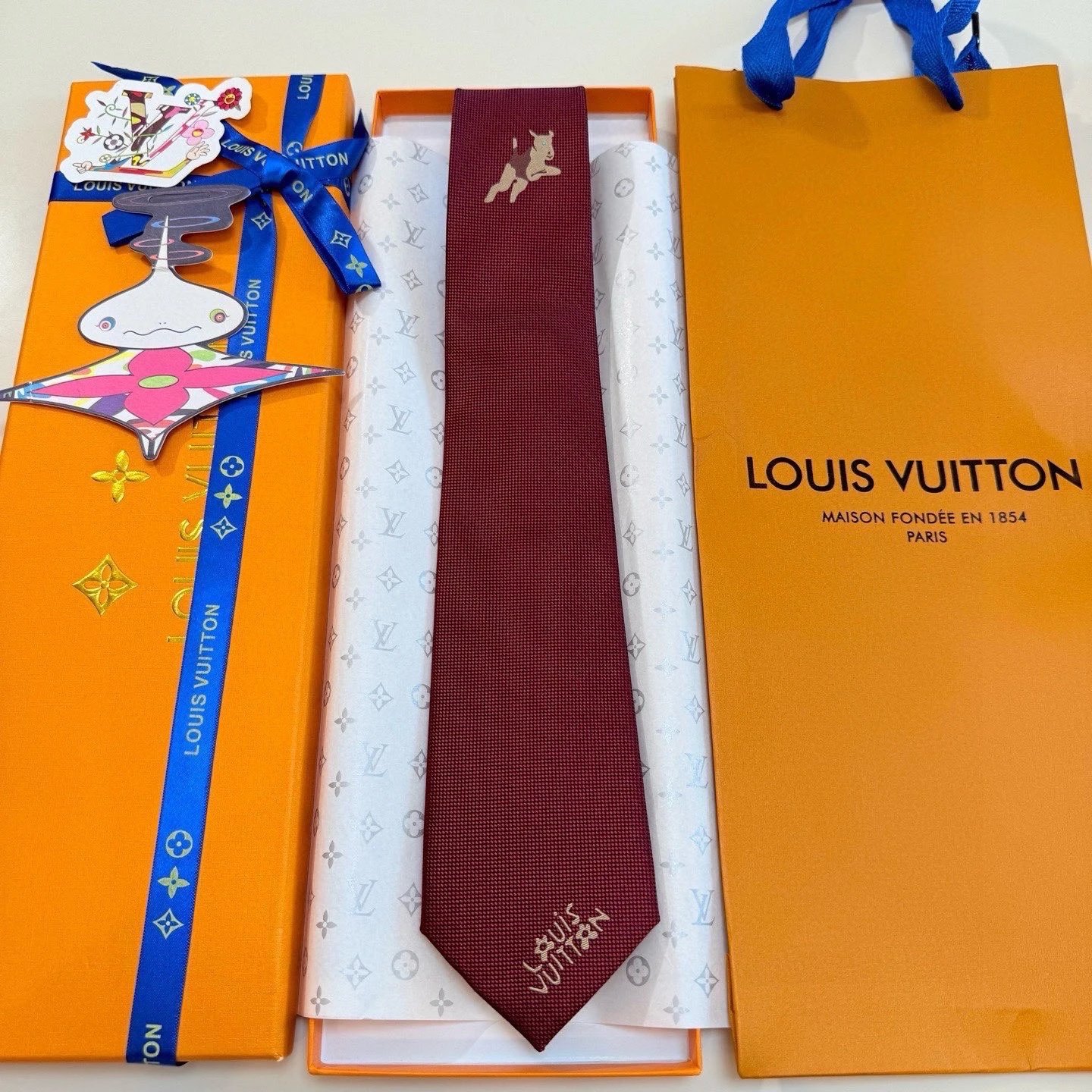 Louis Vuitton Ties 6584 embroidered mascot image 2
