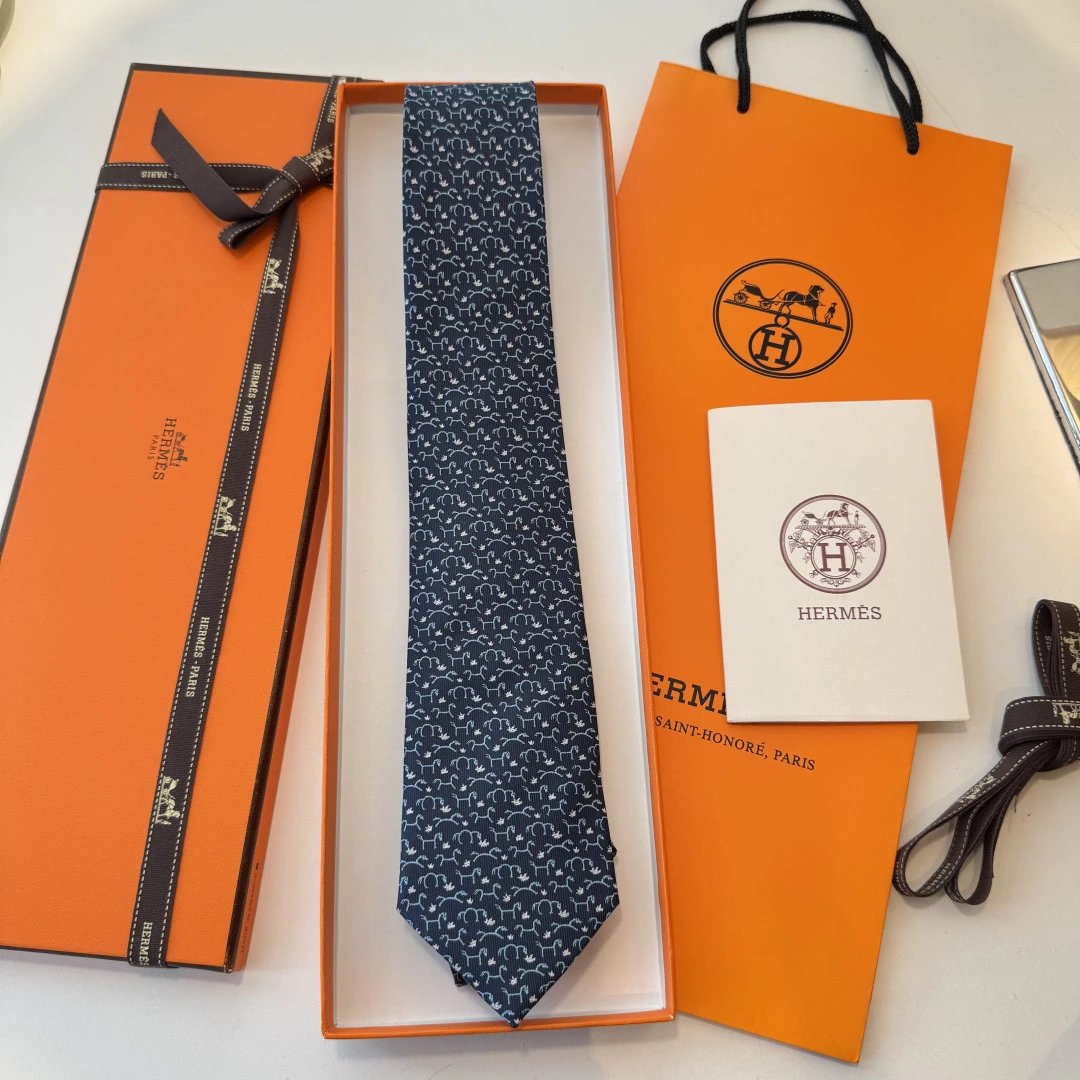 Hermès Ties 6545 Horse Motif — 01