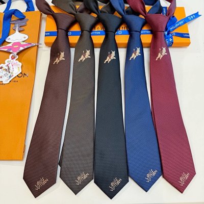 Louis Vuitton Dog Motif Silk Tie