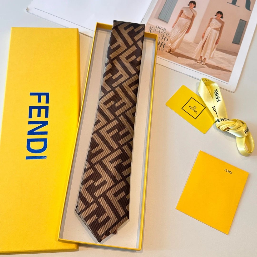 Fendi Ties FF Logo Jacquard Tie image 2