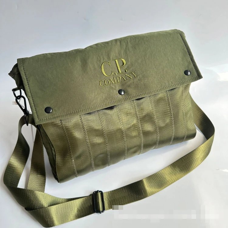 C.P. Company Crossbody Bags 6202 Flap Bag with Vertical Stitching — army green