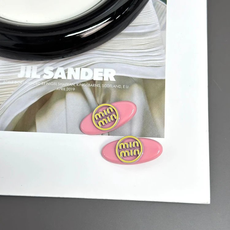 Miu Uncategorized Logo Hair Clips and Claw — SKU-01-Pink Double-Breasted Coat