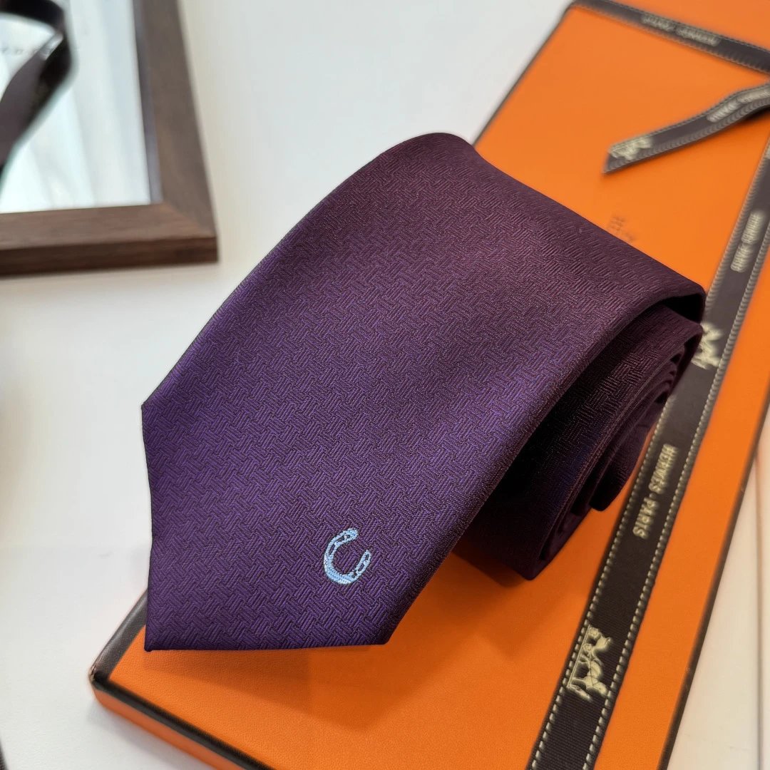 Hermès Ties Horseshoe Motif Jacquard Tie — 05