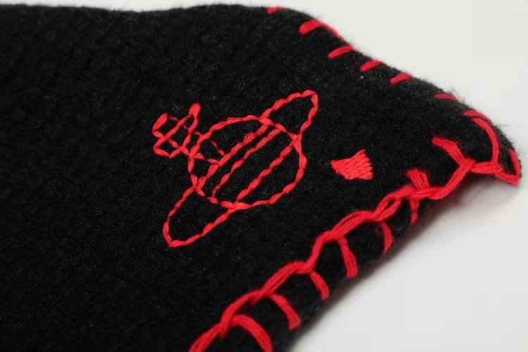 Unbranded Knitwear Scarf-detail embroidered button-front cardigan image 4