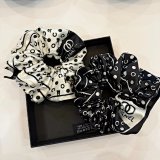 Chanel CC Logo Polka Dot Silk Scrunchies