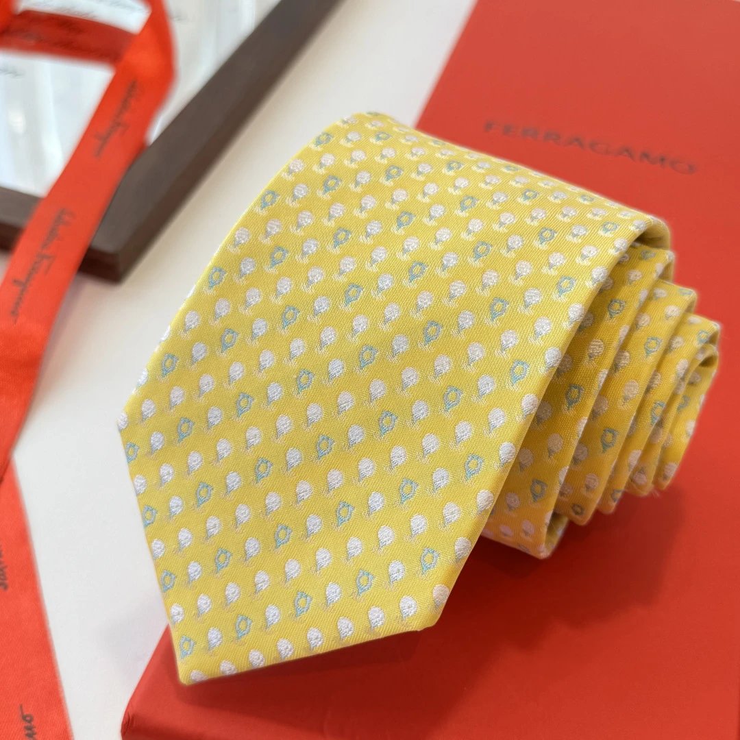 Ferragamo Ties Horseshoe-pattern silk necktie image 4