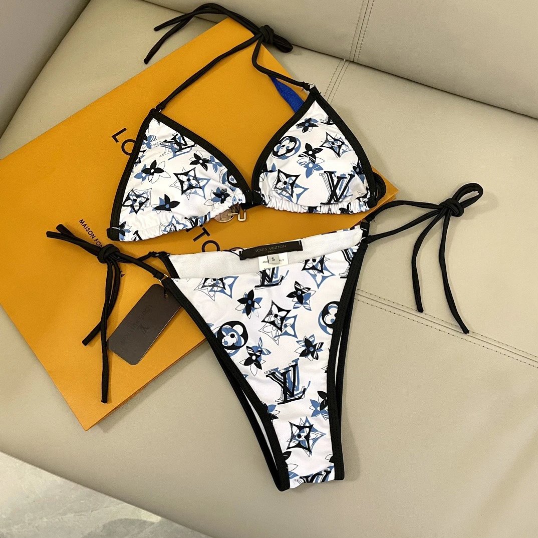 Louis Vuitton Swimwear Triangle tie-side bikini set — 13
