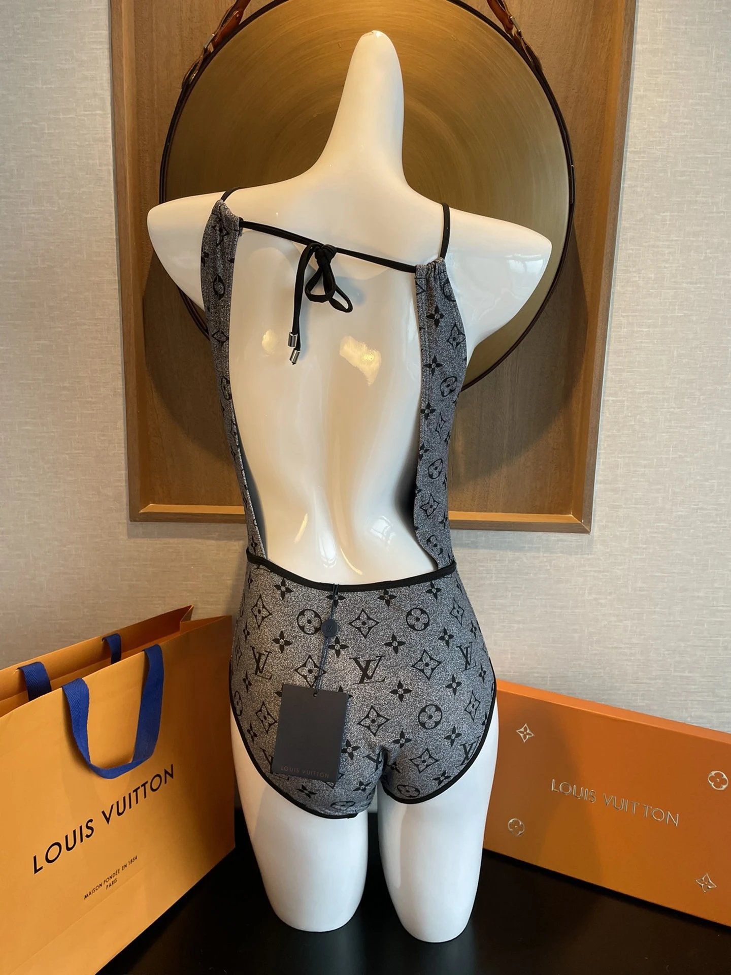 Louis Vuitton Swimwear One-Piece Monogram Swimsuit with Spaghetti Straps image 6