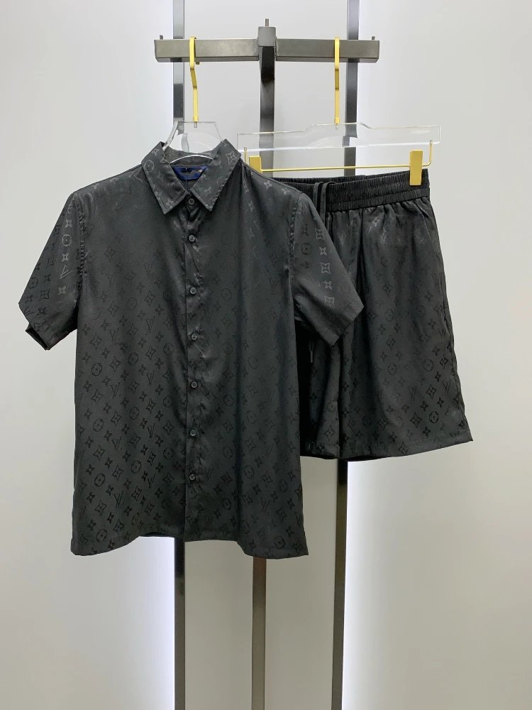 Louis Vuitton Matching Sets Monogram short-sleeve shirt and shorts set — SKU-15-016 Black