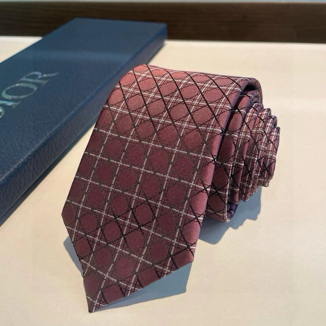 Dior Ties Geometric diamond-pattern jacquard tie — 02