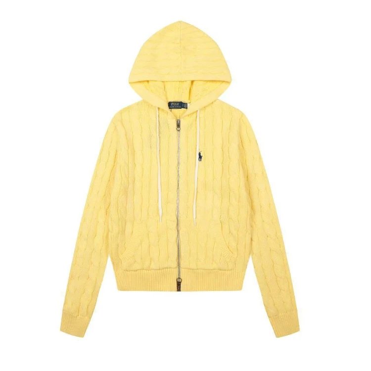 Polo Ralph Lauren Hoodies & Sweatshirts Cable-Knit Full-Zip Hooded Sweater — Yellow