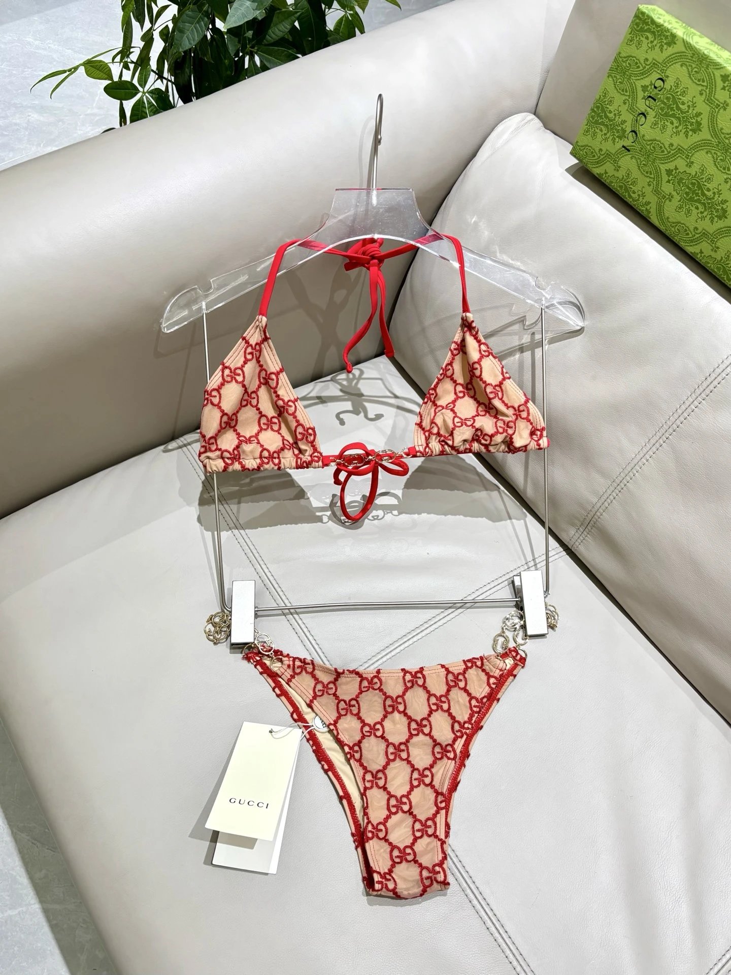 Gucci Swimwear Two-Piece Bikini Set — Red