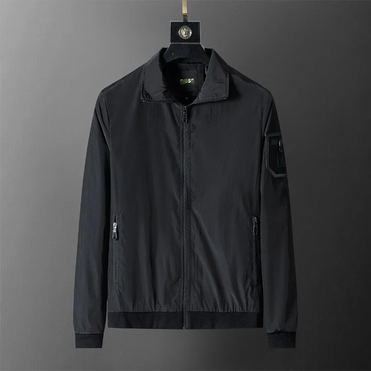 Unbranded Jackets Zip-Up Windbreaker — SKU-02-Black 56012