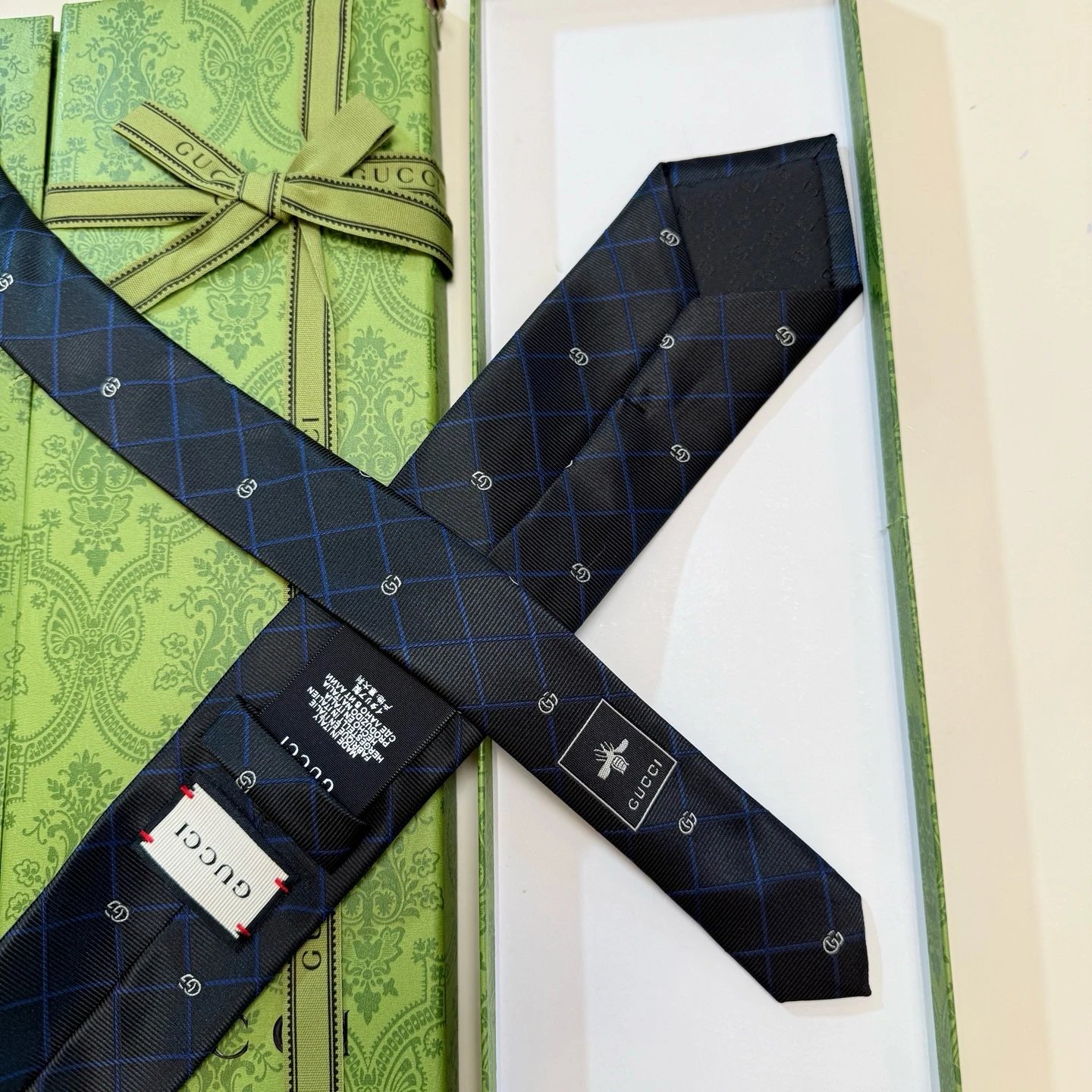 Gucci Ties GG Logo Check Pattern Tie image 5