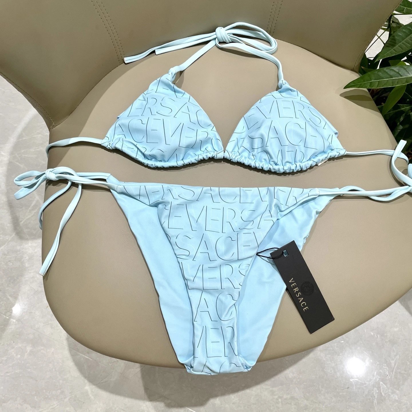 Versace Swimwear Two-Piece Triangle Bikini Set — 15