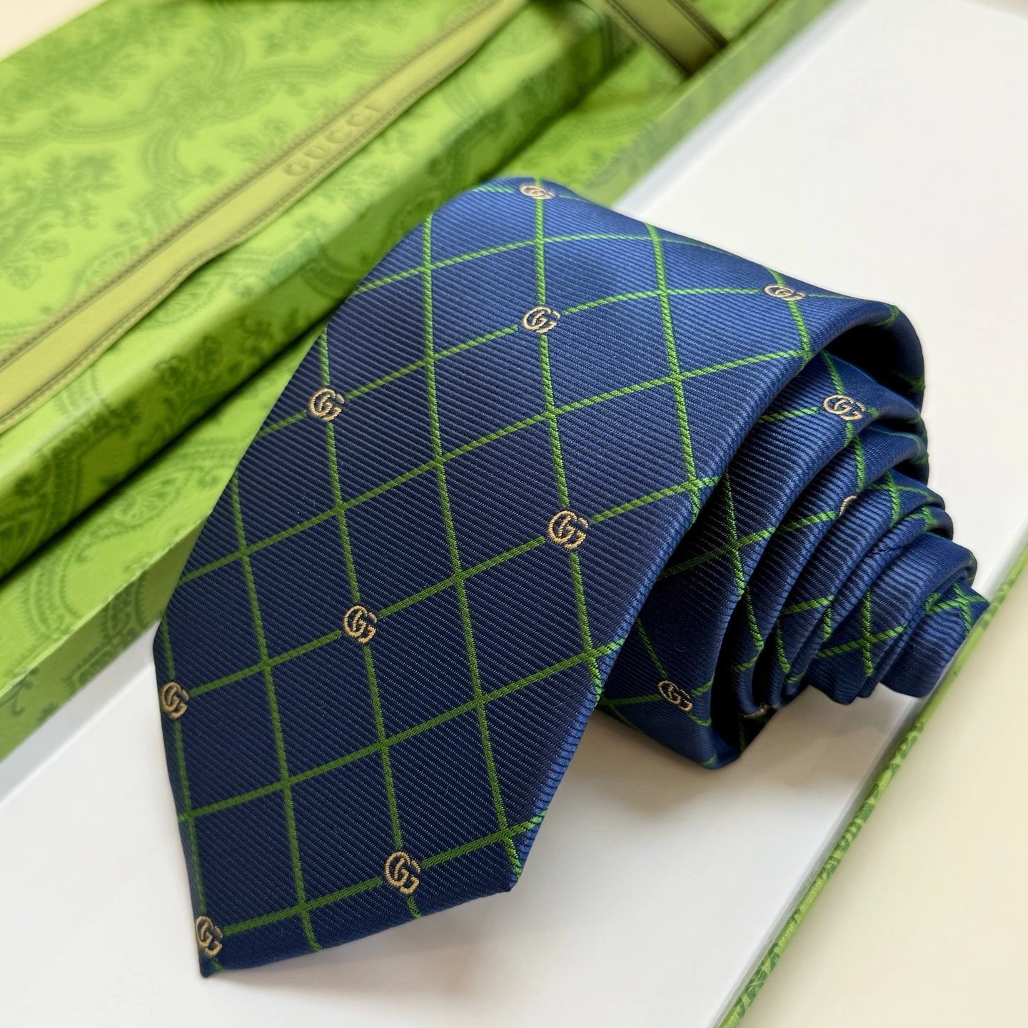 Gucci Ties GG Logo Check Pattern Tie — 02