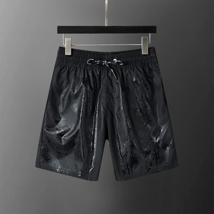 Louis Vuitton Shorts Elastic-waist drawstring monogram-print — SKU-07-28100 Black