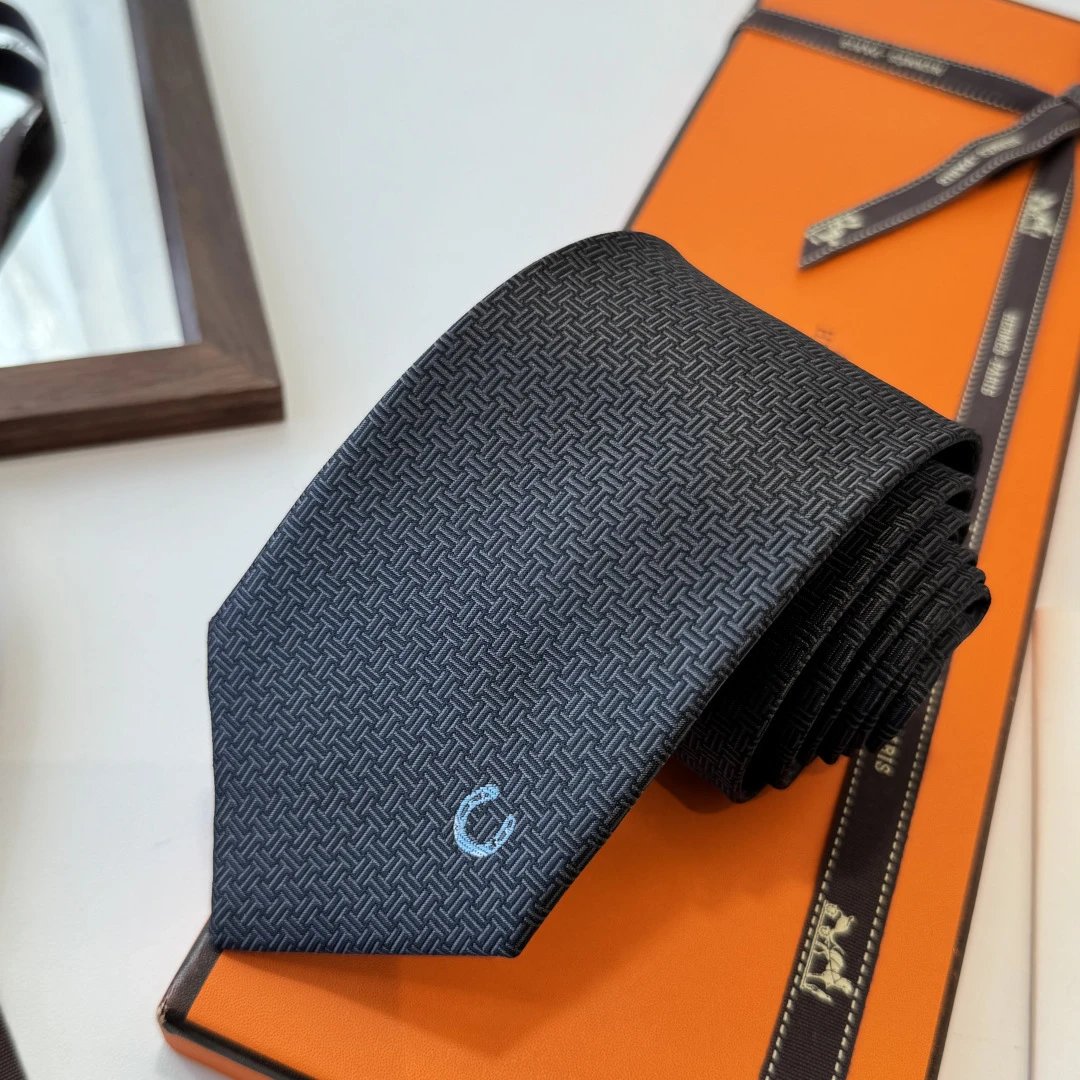 Hermès Ties Horseshoe Motif Jacquard Tie — 06