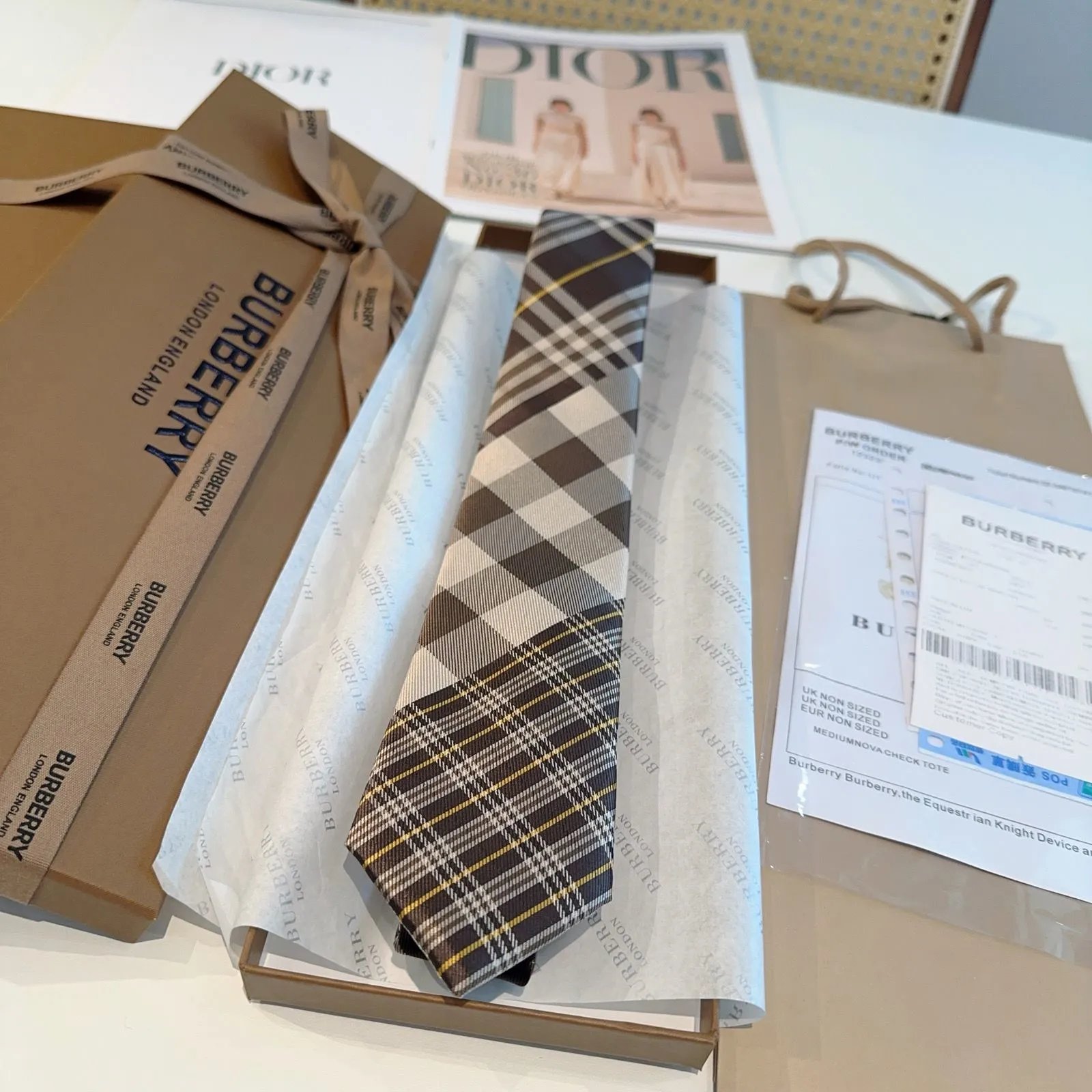 Burberry Ties 6592 Plaid Jacquard Necktie — 02