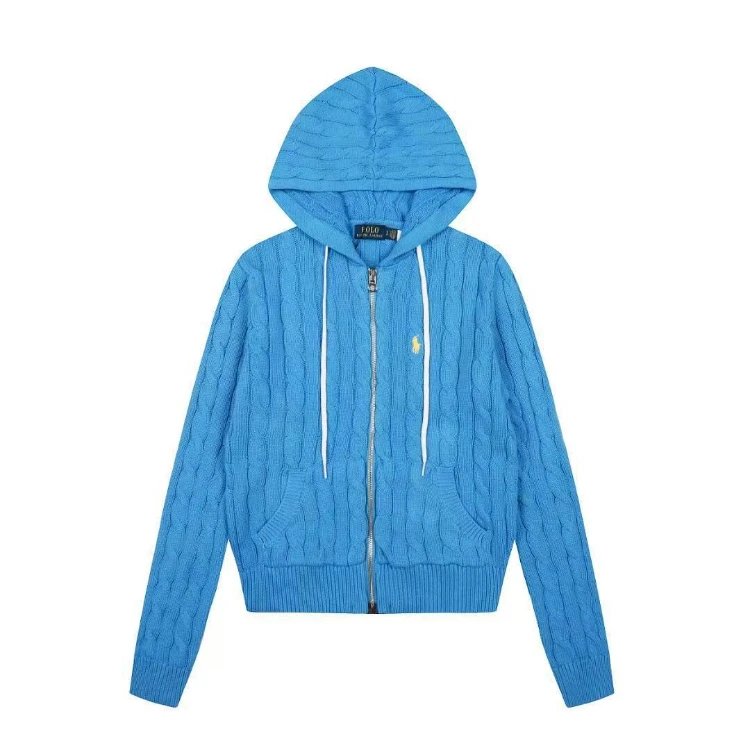 Polo Ralph Lauren Hoodies & Sweatshirts Cable-Knit Full-Zip Hooded Sweater — Blue