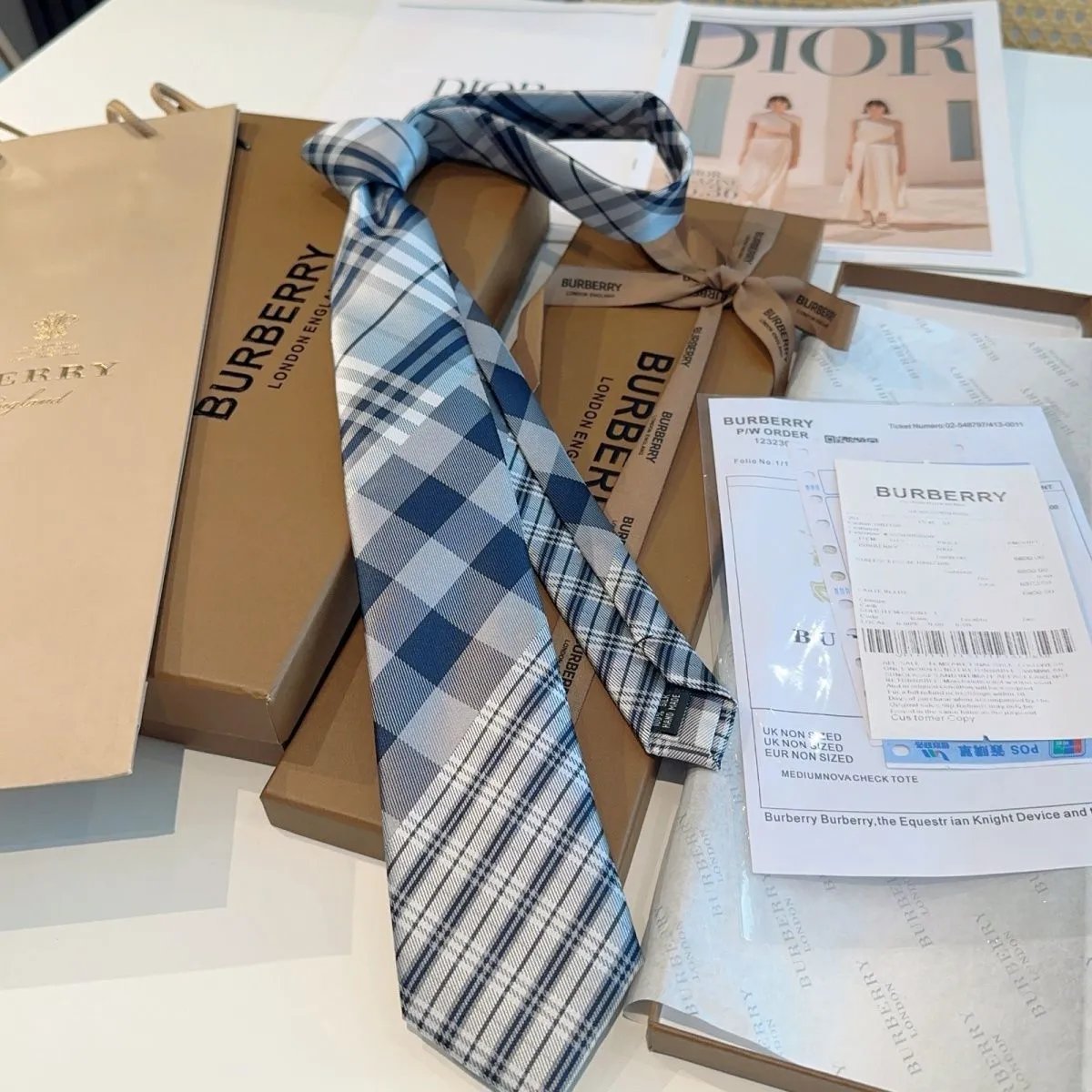 Burberry Ties 6592 Plaid Jacquard Necktie image 3
