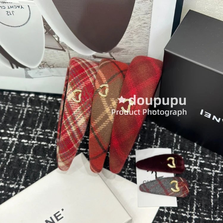 Chanel Uncategorized Plaid Padded Headband image 3
