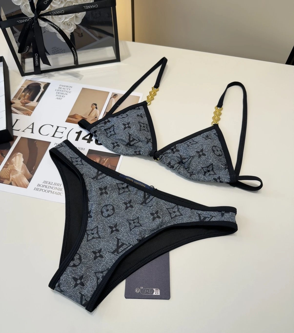 Louis Vuitton Swimwear Triangle tie-side bikini set — 10