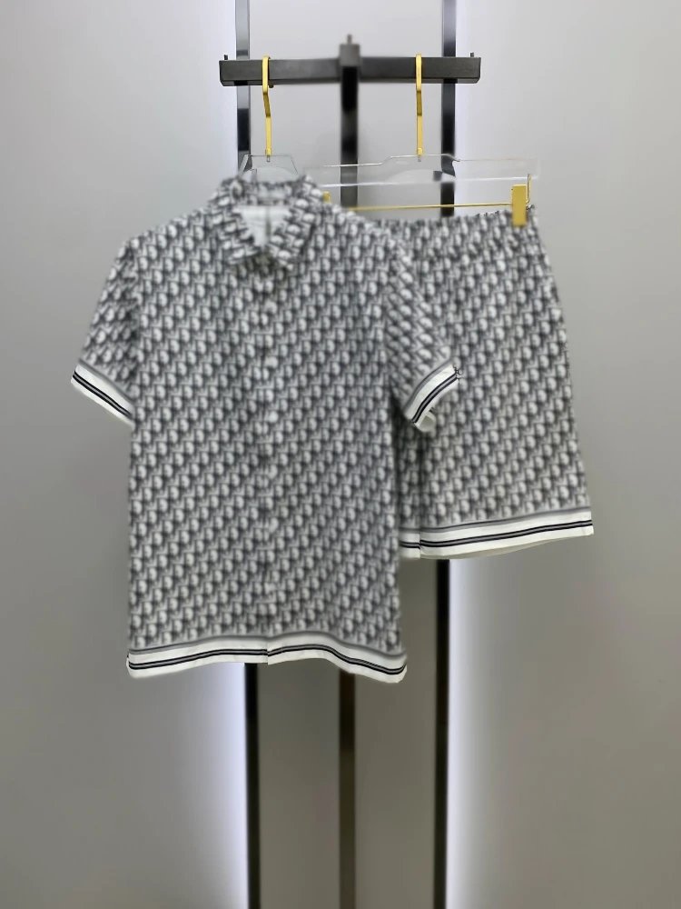Louis Vuitton Matching Sets Monogram short-sleeve shirt and shorts set — SKU-07-012 Black