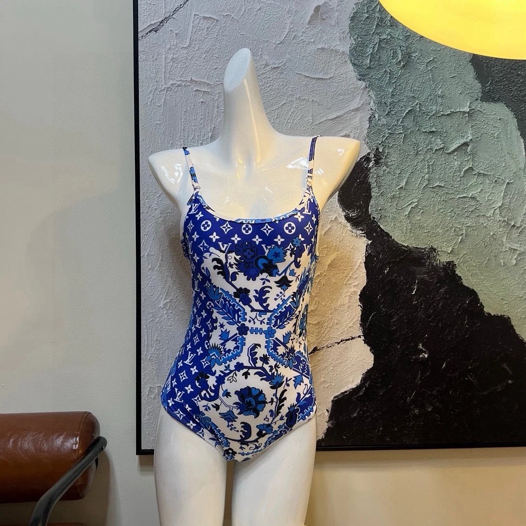 Louis Vuitton Swimwear One-Piece Monogram Swimsuit with Spaghetti Straps image 4