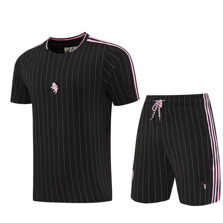 Unbranded Football Jerseys Short-Sleeve Jersey and Shorts Set — SKU-01-26 Juventus Black Short-Sleeve Set