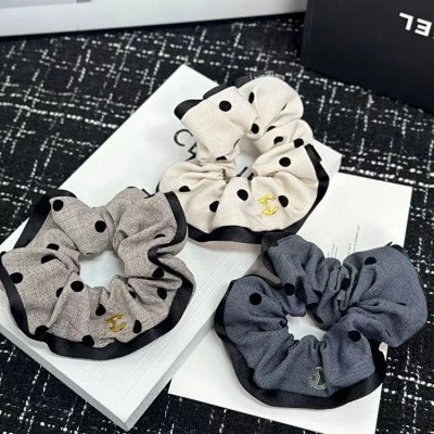 Chanel Polka Dot Scrunchie Set
