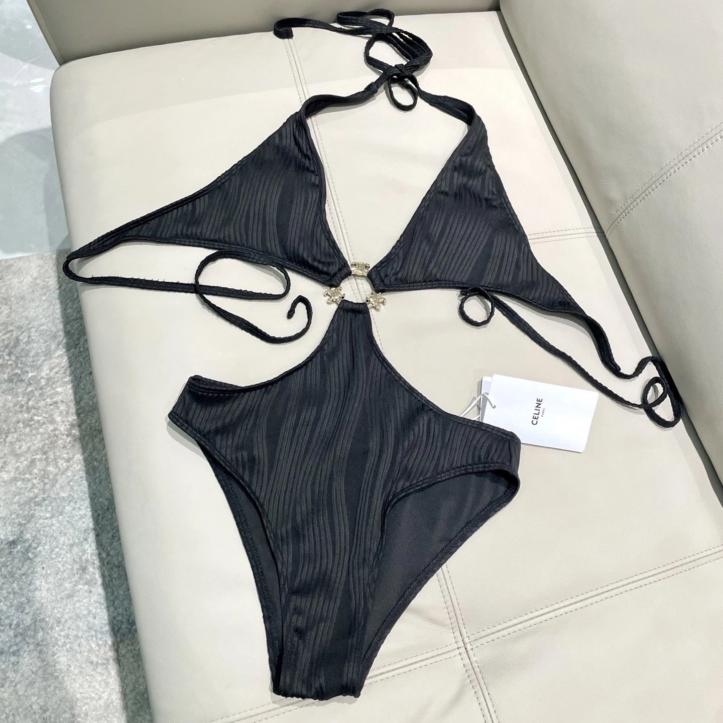 Celine Swimwear One-Piece Swimsuit — Black