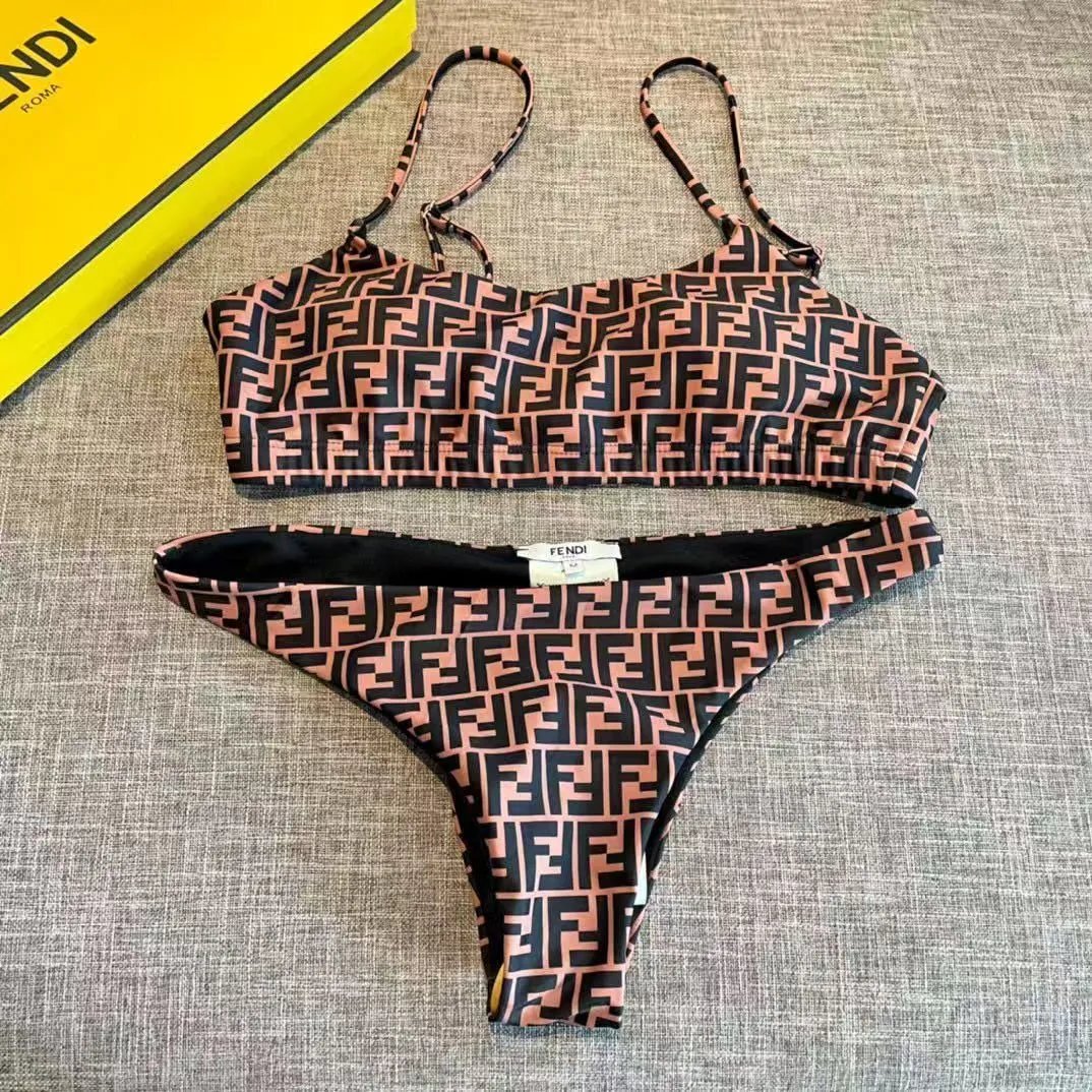 Fendi Swimwear FF logo-print triangle bikini — 16