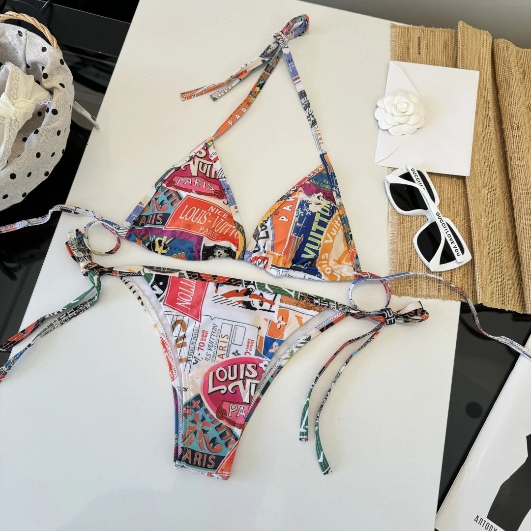 Louis Vuitton Swimwear Triangle tie-side bikini set — 2