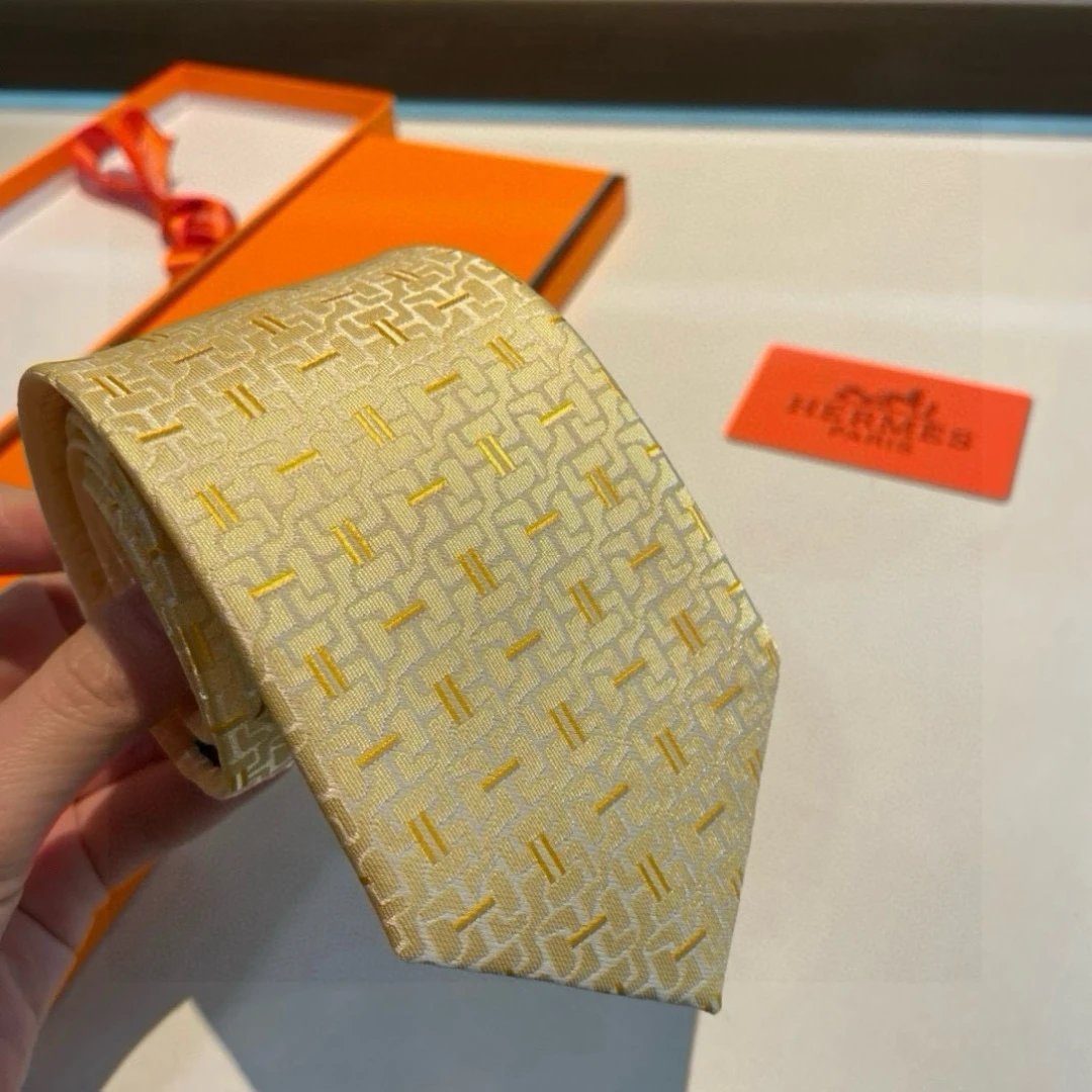 Hermès Ties Jacquard geometric-pattern silk tie image 5