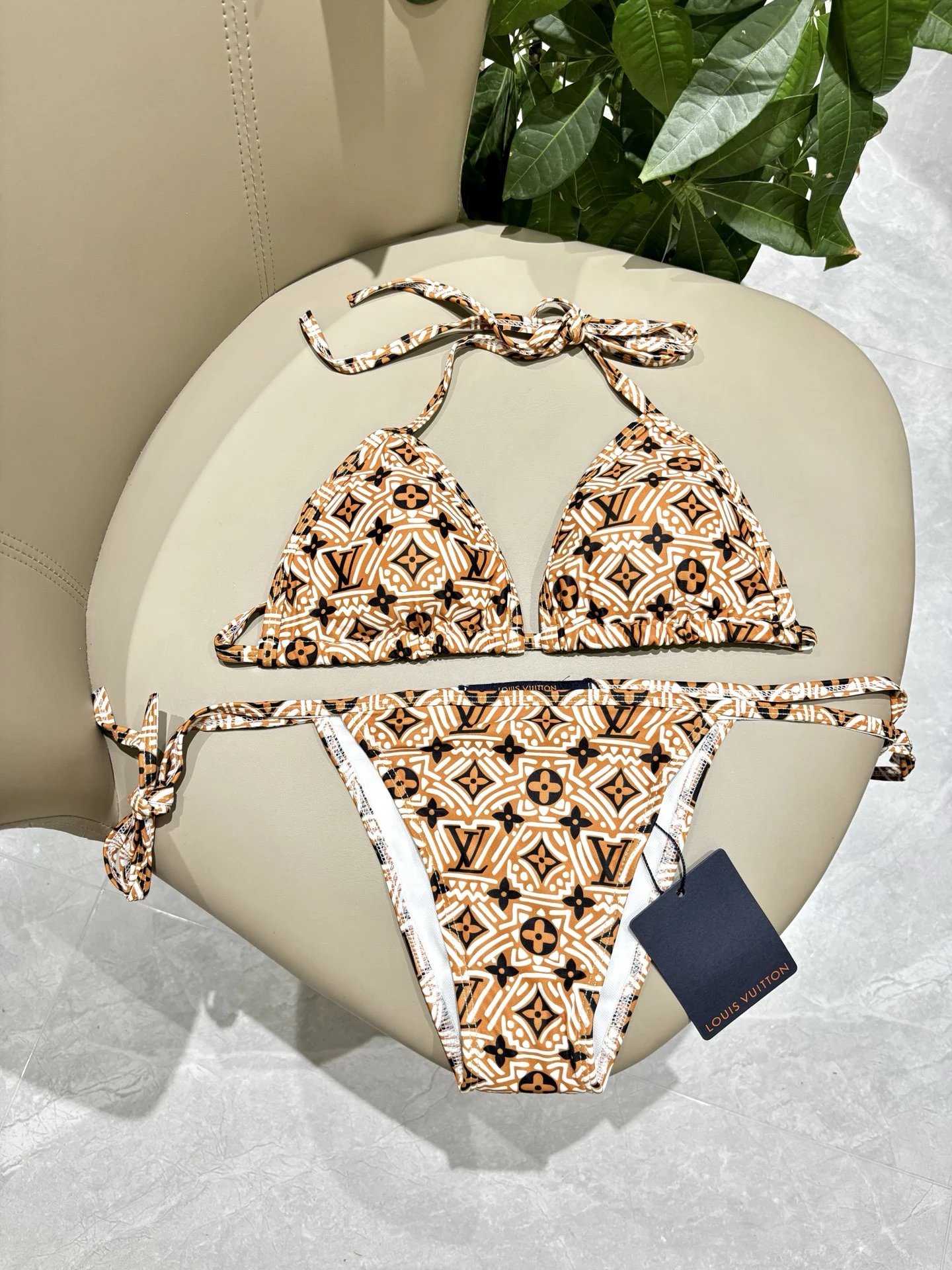 Louis Vuitton Swimwear Triangle tie-side bikini set — 12