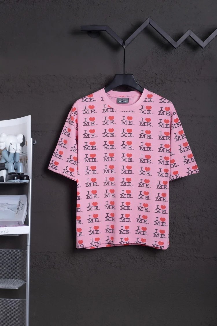 Ash Williams T-Shirts Printed Short-Sleeve Crew-Neck T-Shirt — SKU-07-Pink Short Sleeve