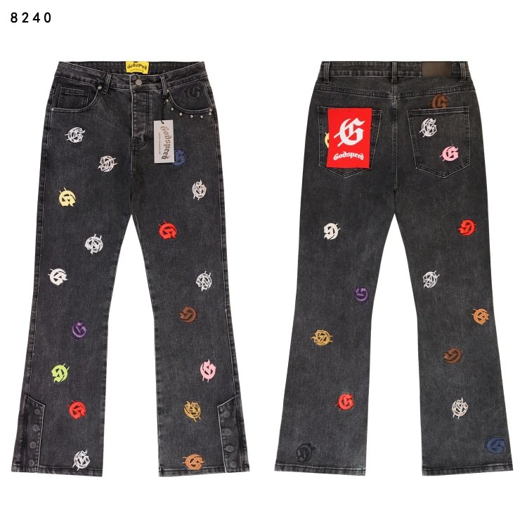Godspeed Shorts Embroidered logo patchwork distressed denim — SKU-17-OAS8240 Ashtray
