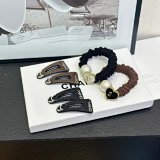 Chanel CC Heart Pearl Hair Clips & Scrunchies