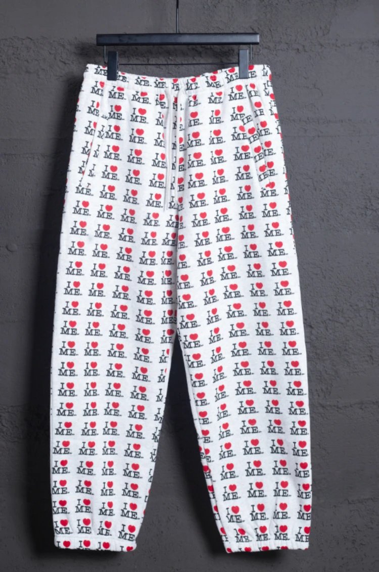 Unbranded Hoodies & Sweatshirts Zip-Up Hooded I Heart Me Print Sweatshirt — SKU-04-MQ911 Light Gray Pants (Fleece)