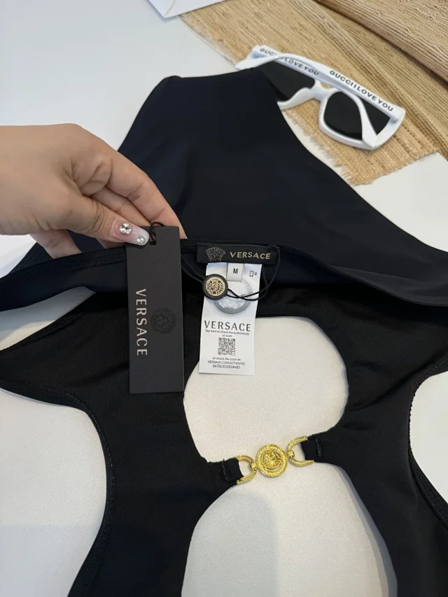 Versace Swimwear Cutout one-piece swimsuit with Medusa hardware product detail image 7